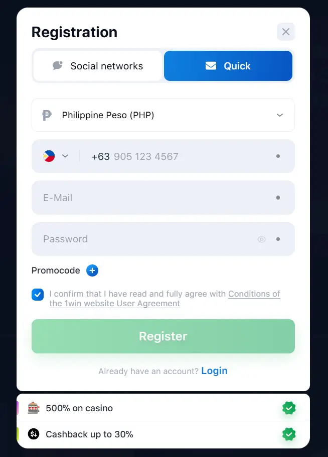 1win registration Philippines 1win registration Philippines